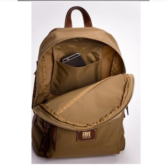 FRYE Nylon Backpack with Leather Details - Picture 2 of 6